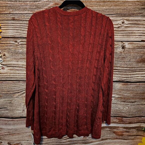 Skye's The Limit long sleeve sweater Women's 2X chili/crimson red NWT - Picture 2 of 8